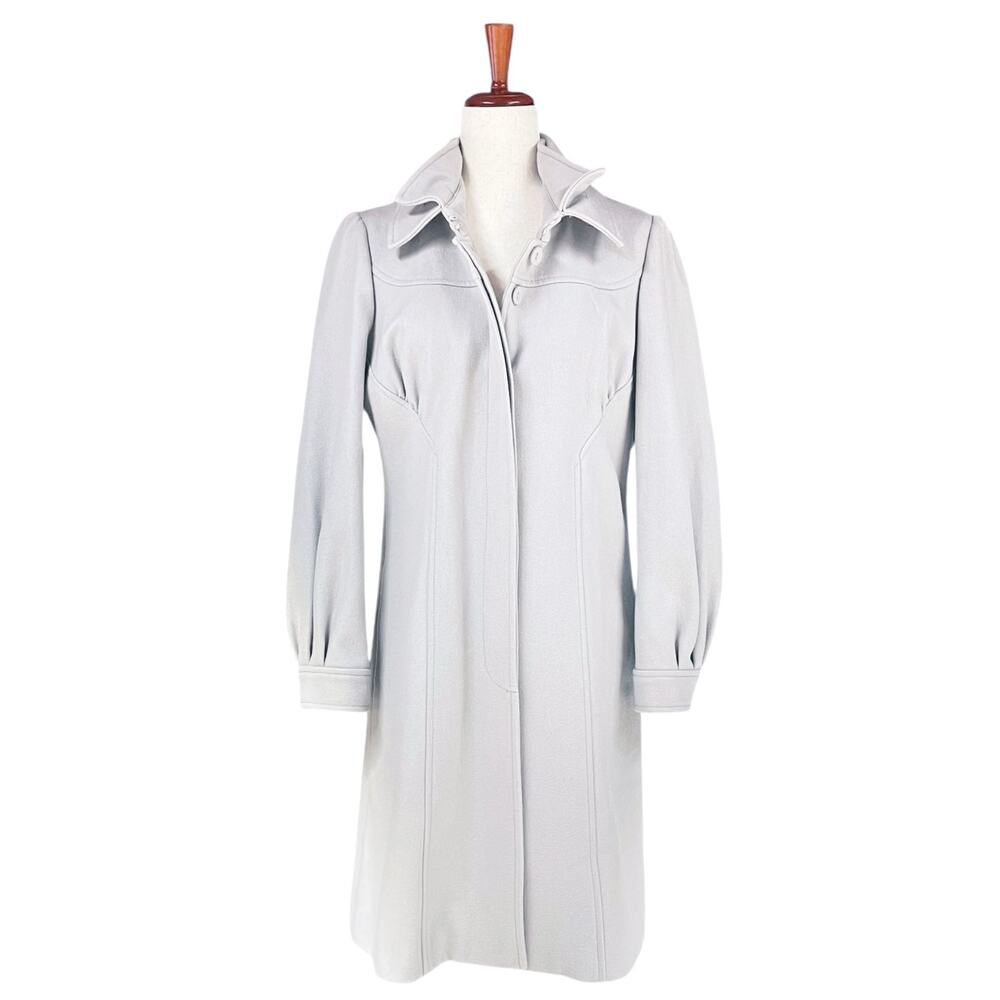 ANTHROPOLOGIE ELEVENSES Masterful Car Coat Wool Peacoat in Grey Greige Size 12